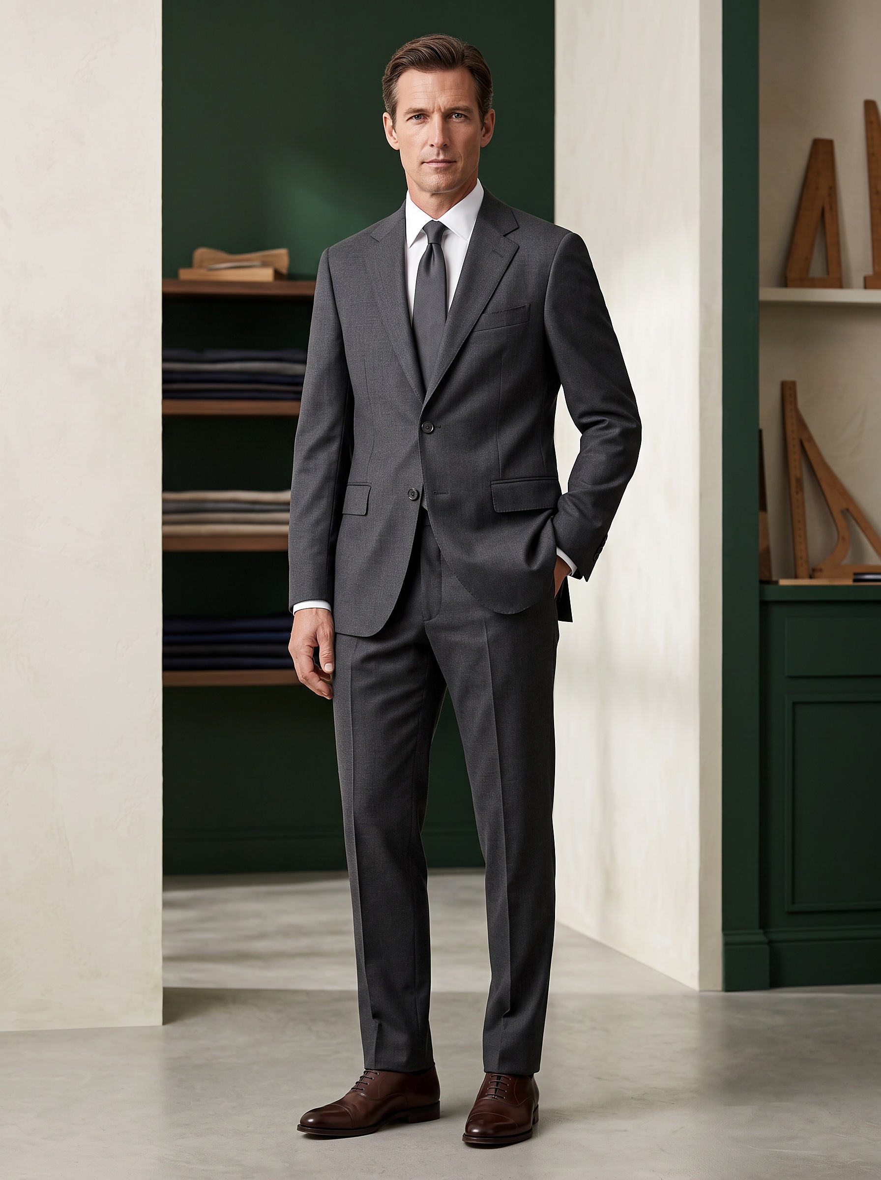 Client in a tailored L&S suit